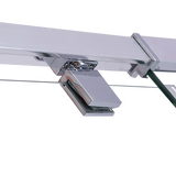 Adjustable Semi Frameless Shower Screen (74~82) x 195cm Australian Safety Glass - Top-Down View