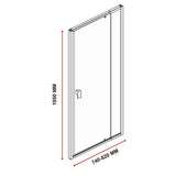 Adjustable Semi Frameless Shower Screen (74~82) x 195cm Australian Safety Glass - Low Angle
