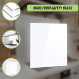 Toughened 90cm x 70cm White Glass Kitchen Splashback