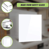 Toughened 90cm x 70cm White Glass Kitchen Splashback - Close-Up Angle