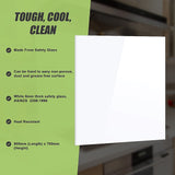 Toughened 90cm x 70cm White Glass Kitchen Splashback - Extra Image