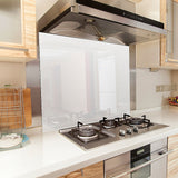 Toughened 90cm x 75cm White Glass Kitchen Splashback - Front View