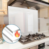 Toughened 90cm x 75cm White Glass Kitchen Splashback - 45-Degree Angle