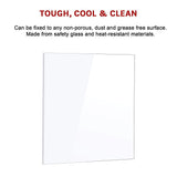 Toughened 90cm x 75cm White Glass Kitchen Splashback - Extra Image