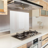 Toughened 60cm x 70cm White Glass Kitchen Splashback - Front View