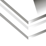 Toughened 60cm x 70cm White Glass Kitchen Splashback - Top-Down View