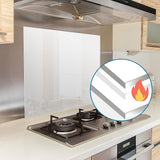 Toughened 60cm x 70cm White Glass Kitchen Splashback - 45-Degree Angle
