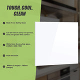Toughened 60cm x 70cm White Glass Kitchen Splashback - Extra Image