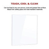 Toughened 60cm x 70cm White Glass Kitchen Splashback - Extra Image