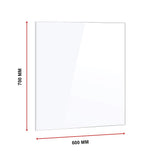 Toughened 60cm x 70cm White Glass Kitchen Splashback - Extra Image