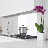Toughened 60cm x 75cm White Glass Kitchen Splashback - Rear View