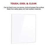 Toughened 60cm x 75cm White Glass Kitchen Splashback