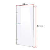 800 x 2100mm Frameless 10mm Safety Glass Shower Screen