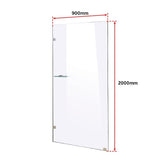 900 x 2000mm Frameless 10mm Safety Glass Shower Screen - Rear View