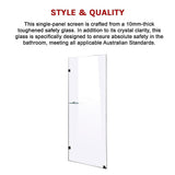 700 x 2100mm Frameless 10mm Safety Glass Shower Screen - 45-Degree Angle