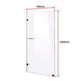 700 x 2100mm Frameless 10mm Safety Glass Shower Screen - Rear View