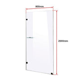 800 x 2000mm Frameless 10mm Safety Glass Shower Screen