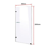 800 x 2000mm Frameless 10mm Safety Glass Shower Screen - Rear View