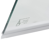 900 x 2100mm Frameless 10mm Safety Glass Shower Screen - Top-Down View