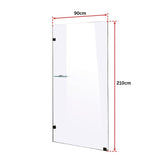 900 x 2100mm Frameless 10mm Safety Glass Shower Screen - Rear View