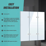 3 Fold Chrome Folding Bath Shower Screen Door Panel 1300mm x 1400mm - Extra Image