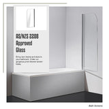 180 Degree Pivot Door 6mm Safety Glass Bath Shower Screen 800x1400mm By Della Francesca - Extra Image