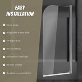 180 Degree Pivot Door 6mm Safety Glass Bath Shower Screen 800x1400mm By Della Francesca - Extra Image