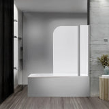 180 Degree Pivot Door 6mm Safety Glass Bath Shower Screen 1000x1400mm By Della Francesca - Front View