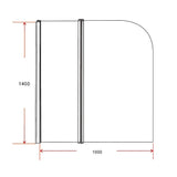 180 Degree Pivot Door 6mm Safety Glass Bath Shower Screen 1000x1400mm By Della Francesca - Extra Image