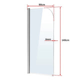 180 Degree Pivot Door 6mm Safety Glass Bath Shower Screen 900x1400mm By Della Francesca - Extra Image