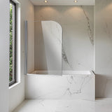 180 Degree Pivot Door 6mm Safety Glass Bath Shower Screen 900x1400mm By Della Francesca - Front View