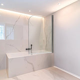 180 Degree Pivot Door 6mm Safety Glass Bath Shower Screen 900x1400mm By Della Francesca - Rear View
