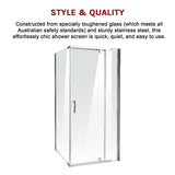 Shower Screen 900x900x1900mm Framed Safety Glass Pivot Door By Della Francesca - Rear View