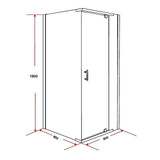 Shower Screen 900x800x1900mm Framed Safety Glass Pivot Door By Della Francesca