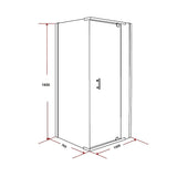 Shower Screen 1000x700x1900mm Framed Safety Glass Pivot Door By Della Francesca - Rear View