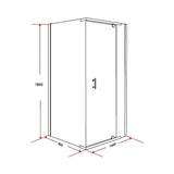 Shower Screen 1000x900x1900mm Framed Safety Glass Pivot Door By Della Francesca