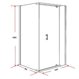 Shower Screen 1200x900x1900mm Framed Safety Glass Pivot Door By Della Francesca - Rear View