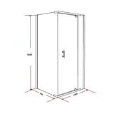 Shower Screen 1000x700x1900mm Framed Safety Glass Pivot Door By Della Francesca - Extra Image