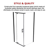 Shower Screen 1000x800x1900mm Framed Safety Glass Pivot Door By Della Francesca