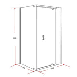 Shower Screen 1200x700x1900mm Framed Safety Glass Pivot Door By Della Francesca