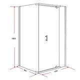 Shower Screen 1200x800x1900mm Framed Safety Glass Pivot Door By Della Francesca