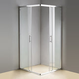800 x 800mm Sliding Door Nano Safety Glass Shower Screen By Della Francesca - Front View