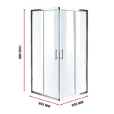 900 x 900mm Sliding Door Nano Safety Glass Shower Screen By Della Francesca