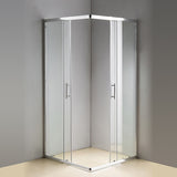 900 x 1000mm Sliding Door Nano Safety Glass Shower Screen By Della Francesca - Front View