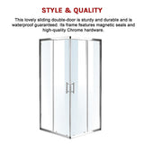 900 x 1000mm Sliding Door Nano Safety Glass Shower Screen By Della Francesca
