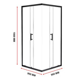 900 x 900mm Sliding Door Nano Safety Glass Shower Screen By Della Francesca - Low Angle