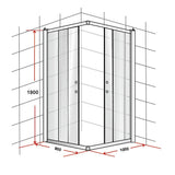 900 x 1000mm Sliding Door Nano Safety Glass Shower Screen By Della Francesca