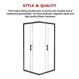 1000 x 800mm Sliding Door Nano Safety Glass Shower Screen By Della Francesca - Top-Down View