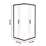 1000 x 800mm Sliding Door Nano Safety Glass Shower Screen By Della Francesca - Low Angle