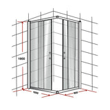 1000 x 900mm Sliding Door Nano Safety Glass Shower Screen By Della Francesca